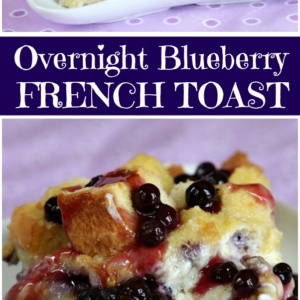 pinterest collage image for overnight blueberry french toast