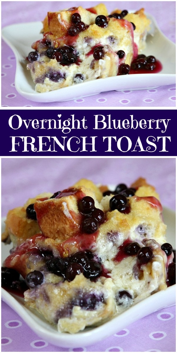 pinterest collage image for overnight blueberry french toast