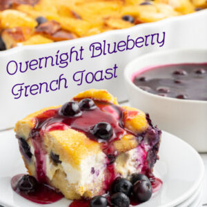 pinterest image for overnight blueberry french toast