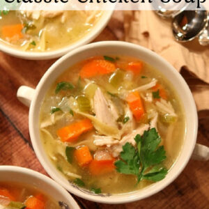 pinterest image for classic chicken soup