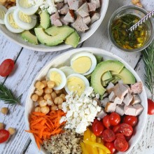 Roasted Pork Protein Bowls with Rosemary Vinaigrette