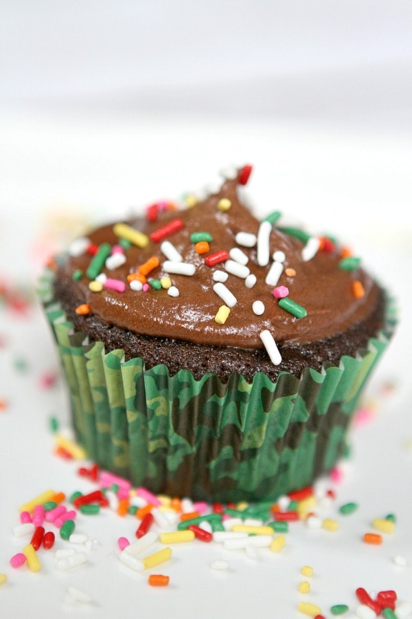 Dairy Free Chocolate Cupcakes with Sprinkles
