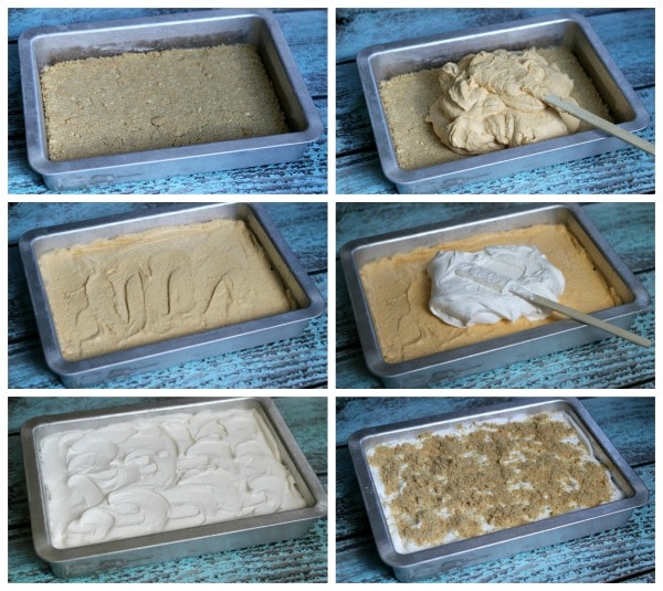No Bake Pumpkin Shortbread Bars six Process photos
