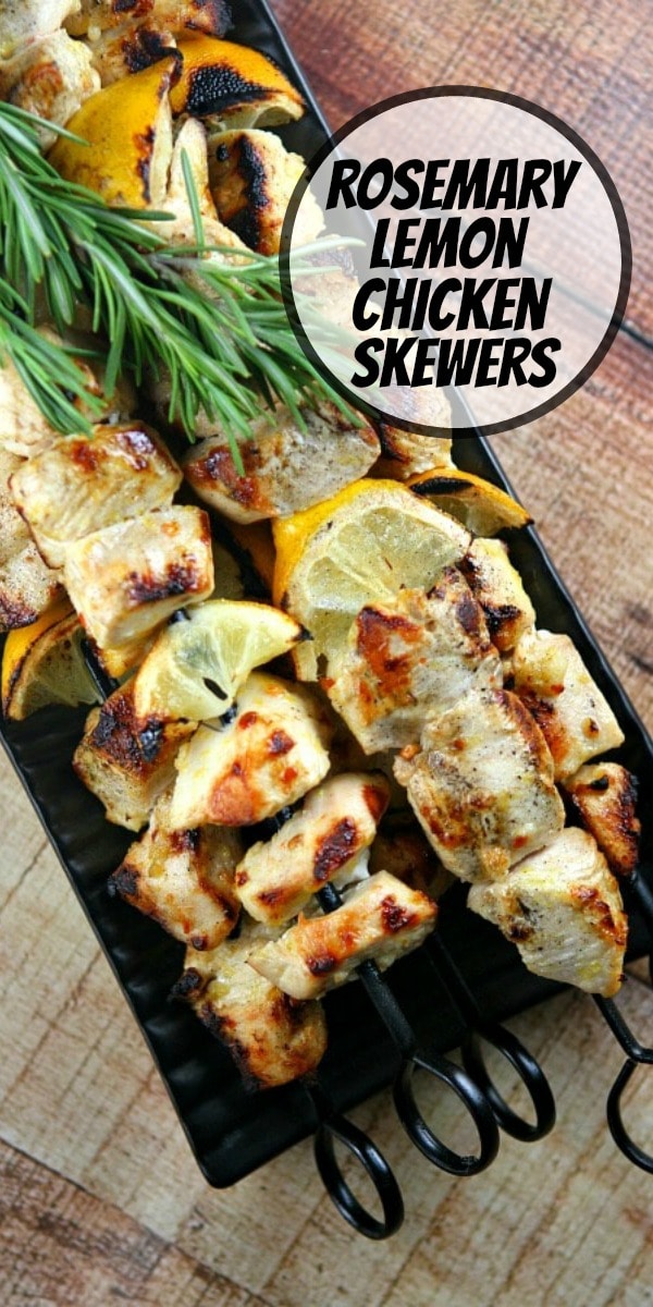 Pinterest Image for rosemary lemon chicken skewers