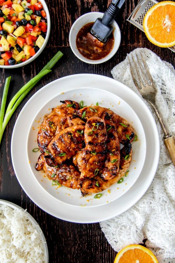 Honey Sriracha Orange Chicken recipe from RecipeGirl.com