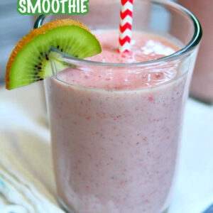 pinterest image for kiwi strawberry smoothie