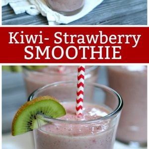 pinterest collage image for kiwi strawberry smoothie