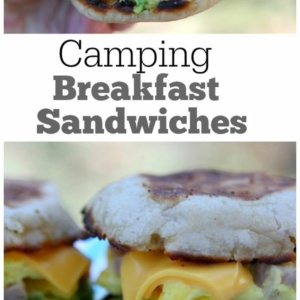 pinterest collage image for camping breakfast sandwiches