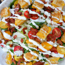BLT Grilled Cheese Salad with Ranch Dressing