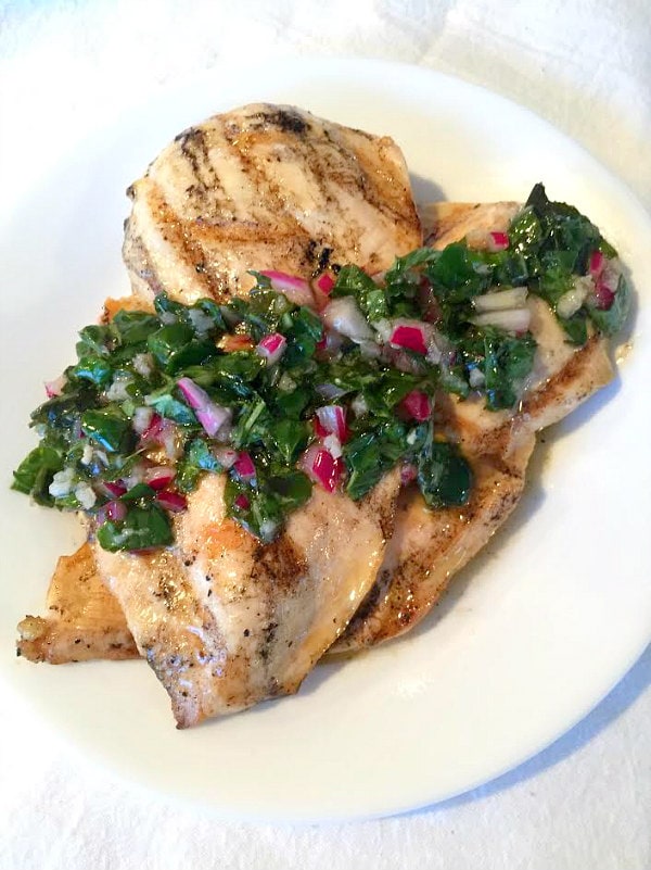 Grilled Chicken with Basil Chimichurri