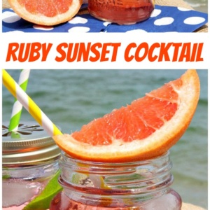 Pinterest Collage Image for Ruby Sunset Cocktail