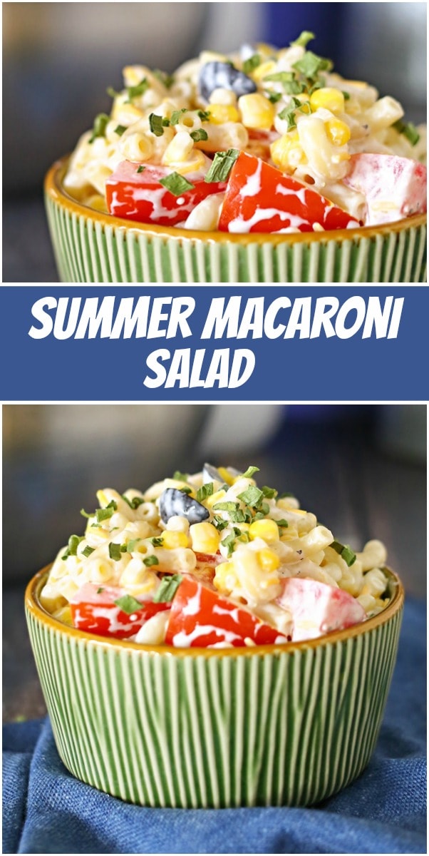 pinterest collage image for summer macaroni salad