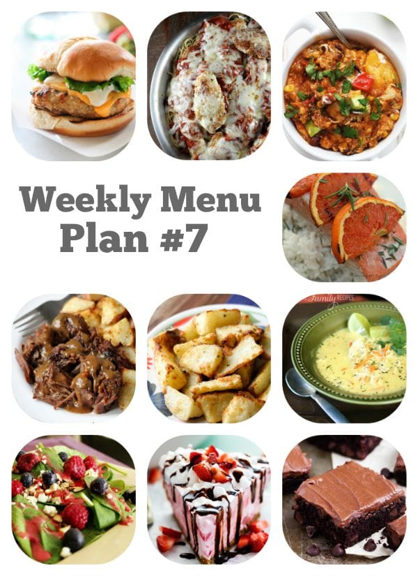 Weekly Menu Plan 7 Recipe Girl
