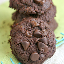 Whole Wheat Double Dark Chocolate Brownie Cookies