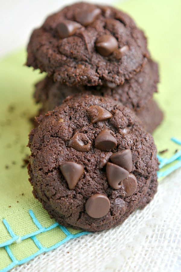 Whole Wheat Double Dark Chocolate Brownie Cookies