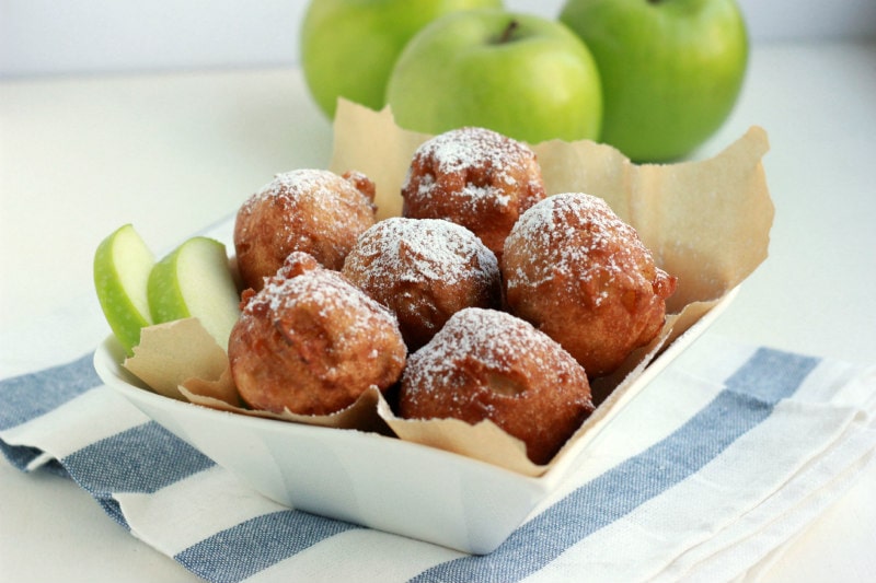 Apple Fritters in a basket