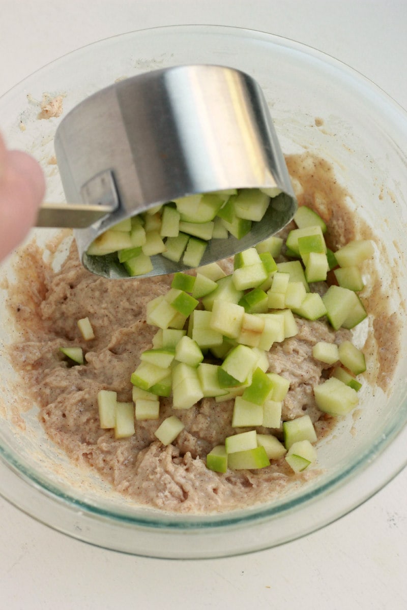 Making batter for Apple Fritters