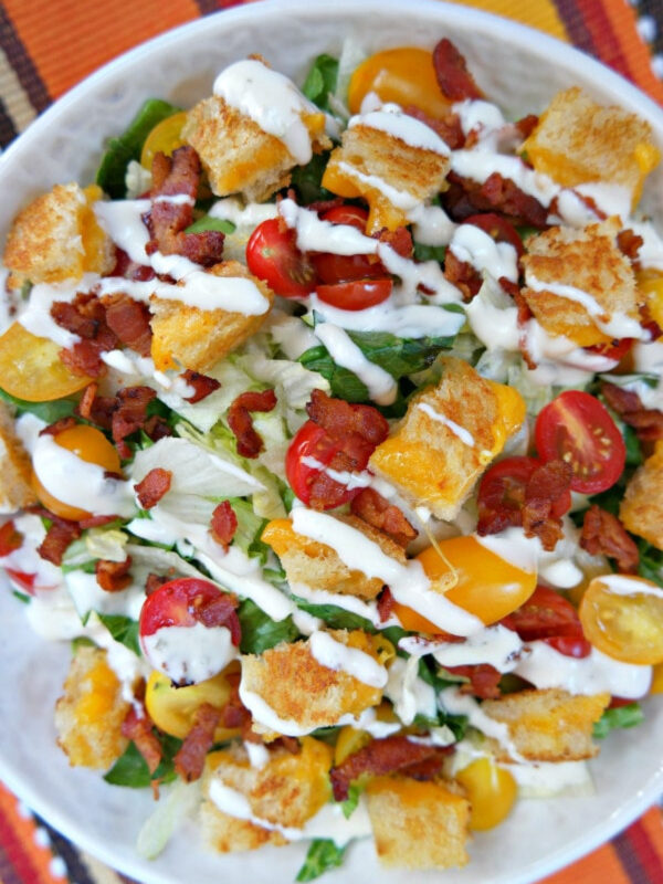 1200 Grilled cheese Salad with Ranch dressing