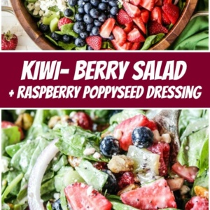 Pinterest Collage image for Kiwi Berry Salad