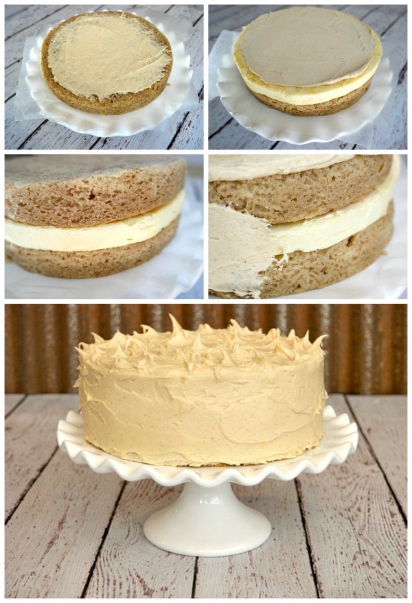 Caramel Apple Cheesecake Cake Process