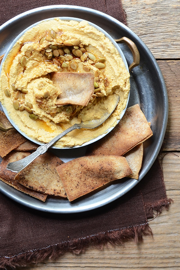 Roasted Butternut Squash Hummus with Toasted Pepitas 