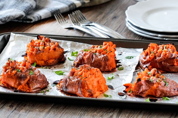 Smashed Sweet Potatoes- an easy and delicious side dish recipe!