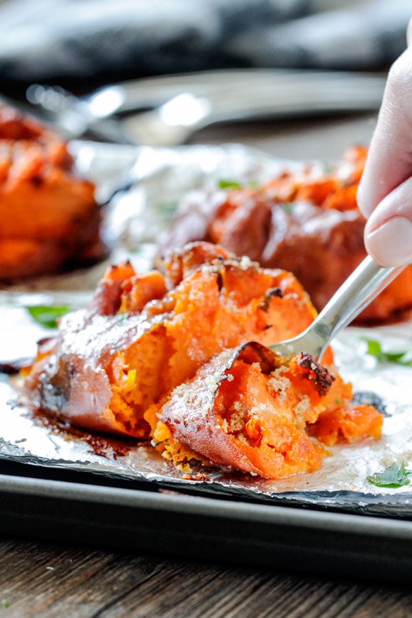 Smashed Sweet Potatoes- an easy and delicious side dish recipe!