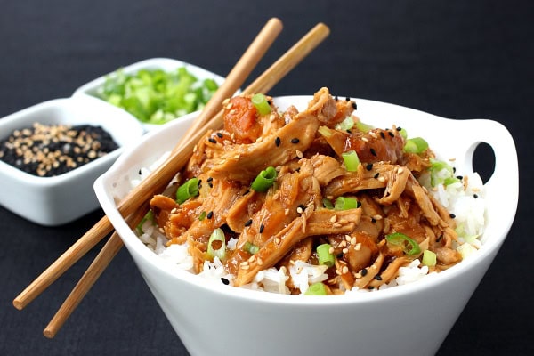 Slow Cooker Hawaiian Sticky Chicken recipe from RecipeGirl.com