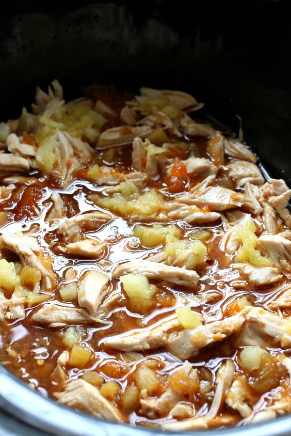 Slow Cooker Hawaiian Sticky Chicken recipe from RecipeGirl.com