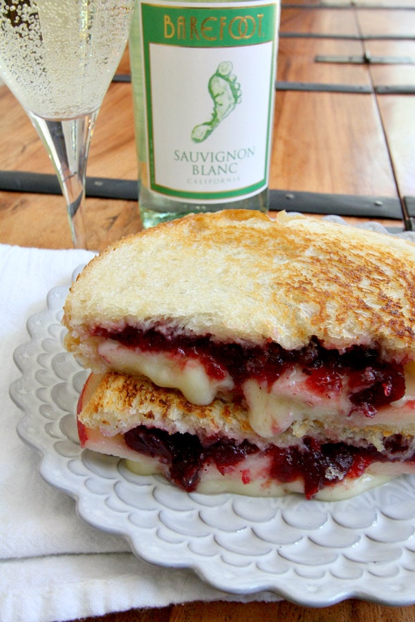 Brie Apple and Cranberry Grilled Cheese 