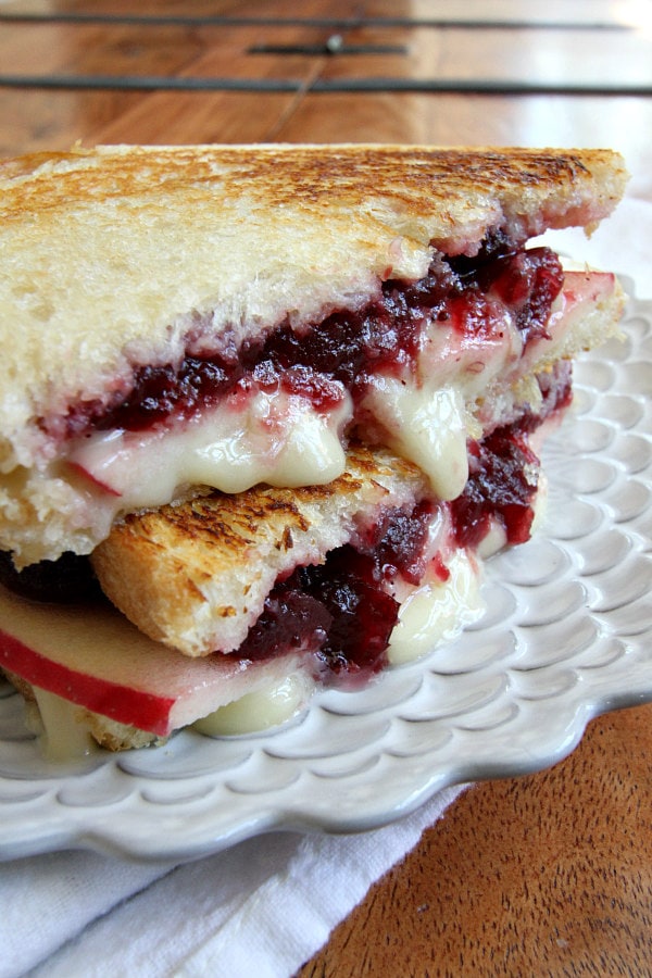 Brie Apple and Cranberry Grilled Cheese 