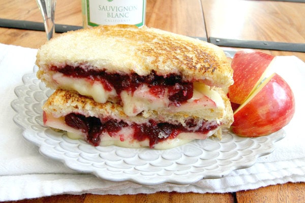 Brie Apple and Cranberry Grilled Cheese