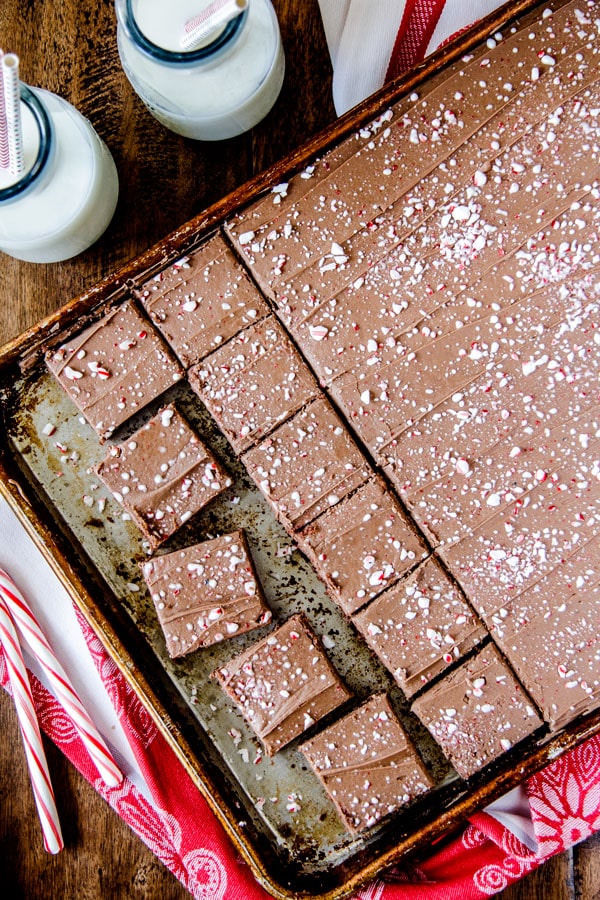 Peppermint Texas Sheet Cake