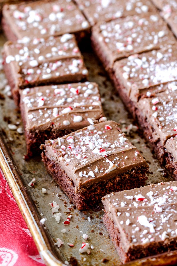 Peppermint Texas Sheet Cake