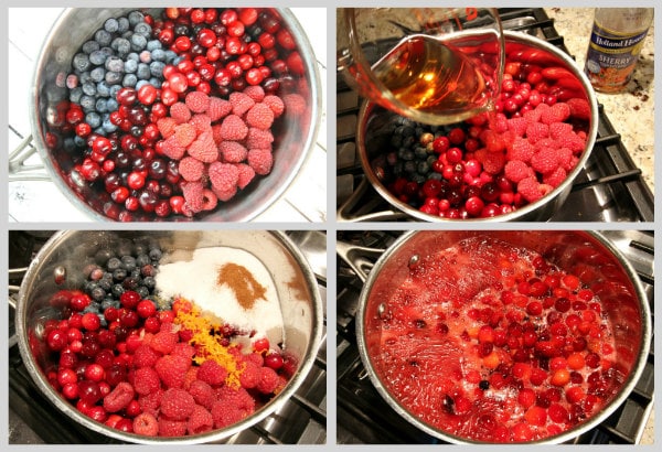 Sherry Triple Berry Cranberry Sauce Process