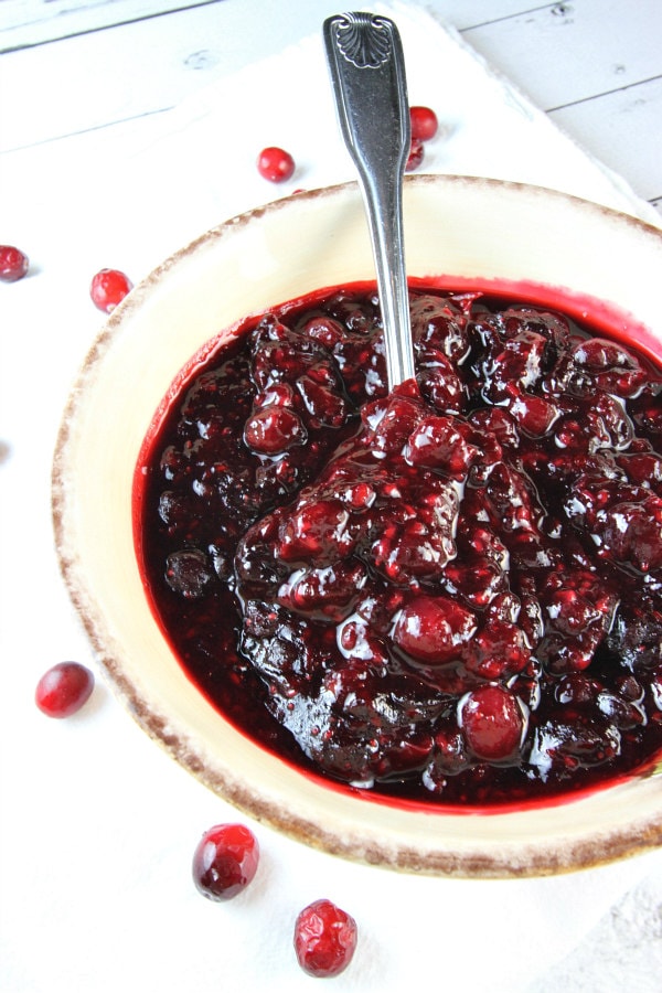 Sherry Triple Berry Cranberry Sauce Recipe from RecipeGirl