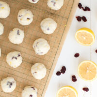cranberry butter cookies on a cooling rack