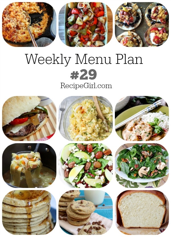 Weekly Menu Plan 29 Recipe Girl
