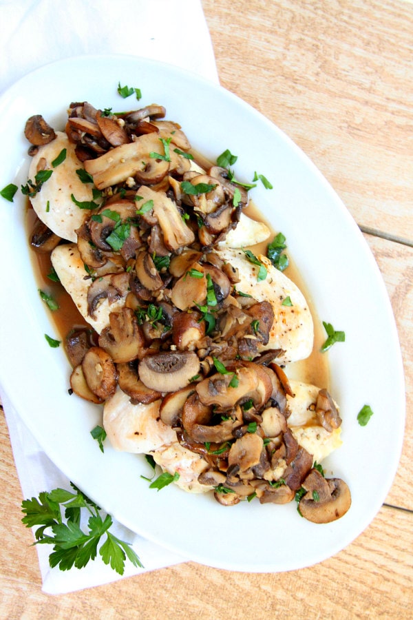 Chicken Cutlets with Mushroom Wine Sauce 