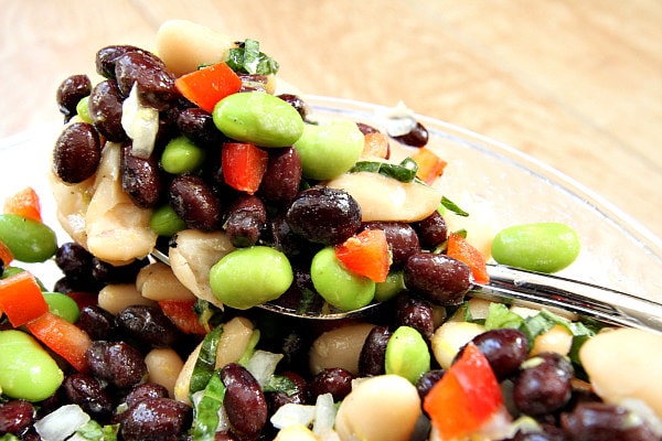 Lemon Basil Three Bean Salad Recipe - RecipeGirl.com