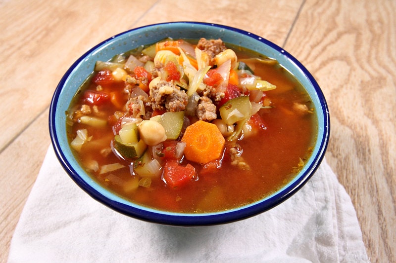 bowl of Italian Sausage Vegetable Soup