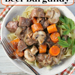 pinterest collage image for slow cooker beef burgundy