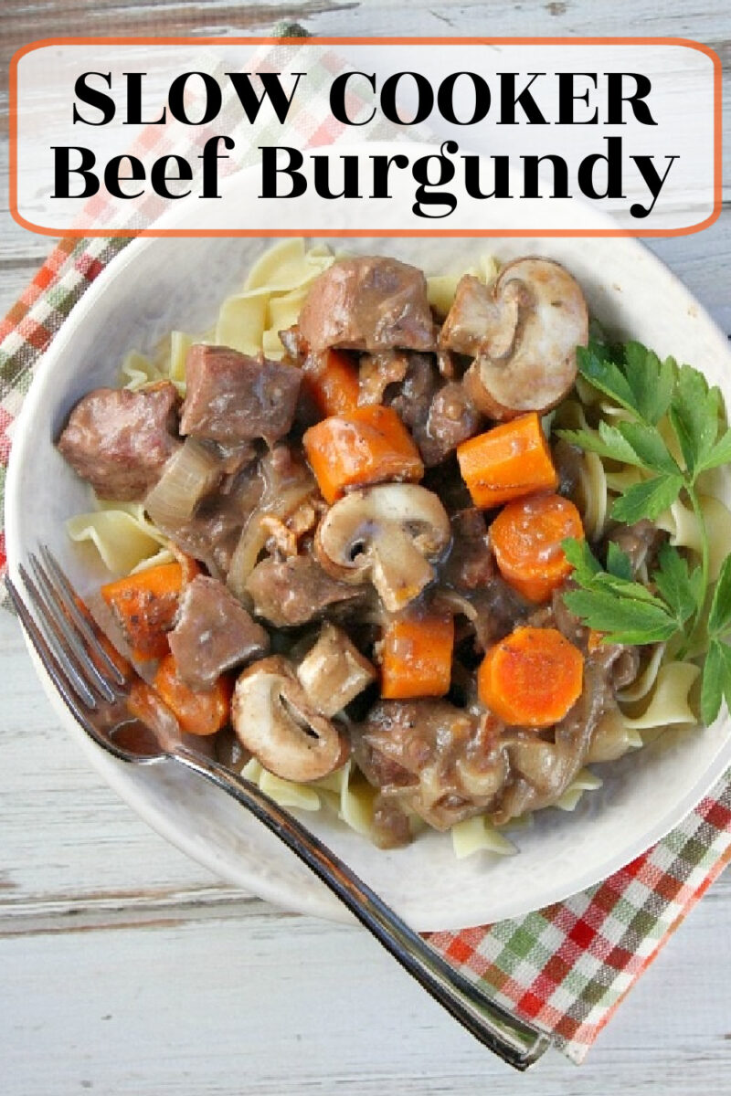 pinterest collage image for slow cooker beef burgundy