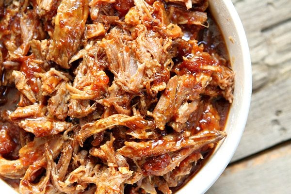 Sweet and Spicy Pulled Pork in a slow cooker