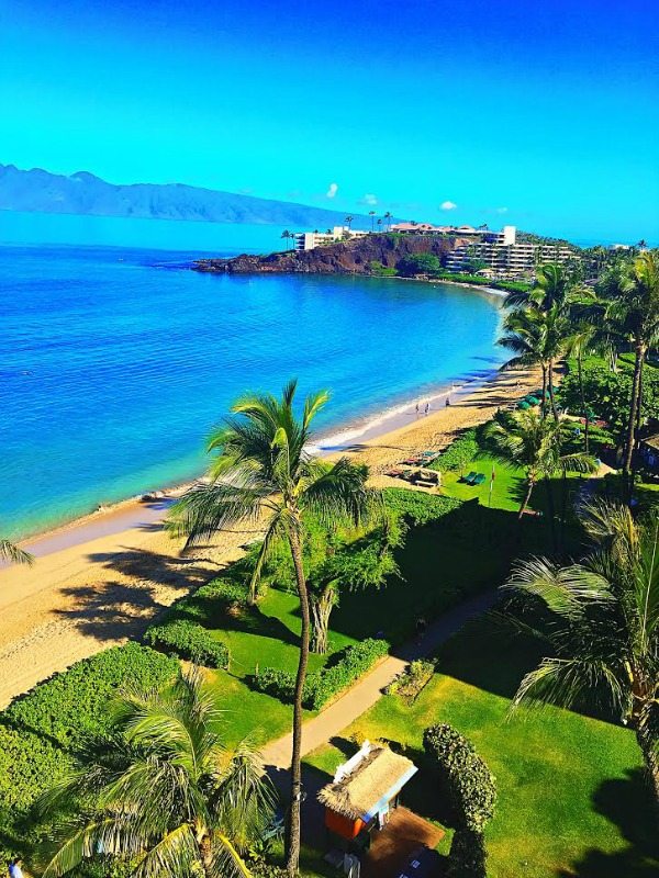 Where we stayed: The Whaler on Kaanapali Beach (condo rentals): looking from balcony of condo out toward Black Rock.