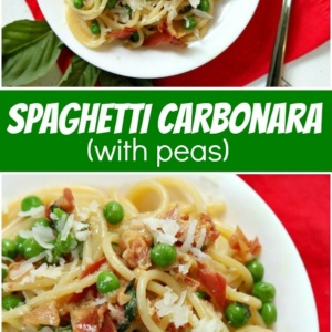 pinterest collage image for spaghetti carbonara