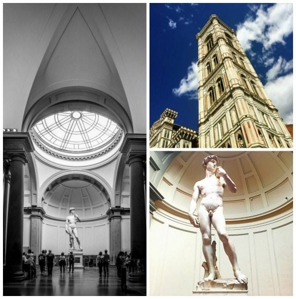 Duomo and Michaelangelo's David in Florence, Italy