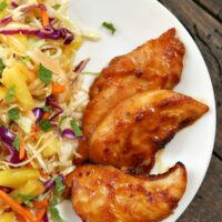 Thai Chicken Tenders with Broiled Pineapple Slaw - Recipe Girl