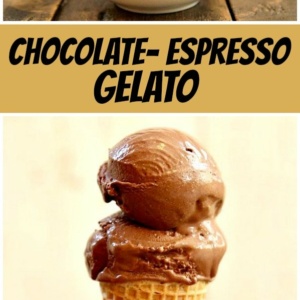 pinterest collage image for chocolate espresso gelato