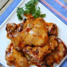 Plum Glazed Grilled Chicken Thighs